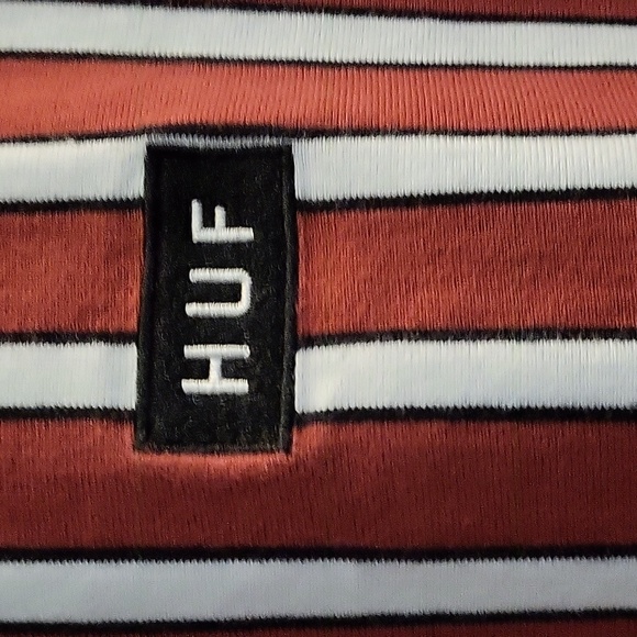 Vintage HUF "Striped Box Logo" T-Shirt (L) - Picture 2 of 5